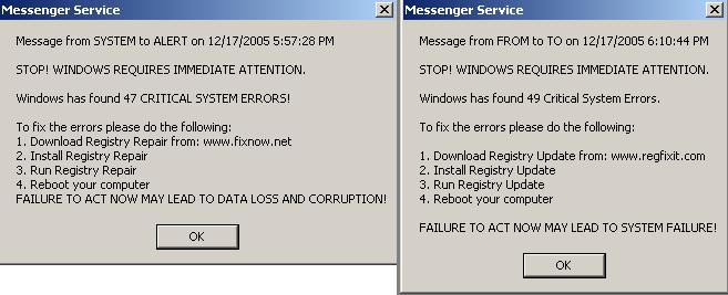 there are many of the same popups ..